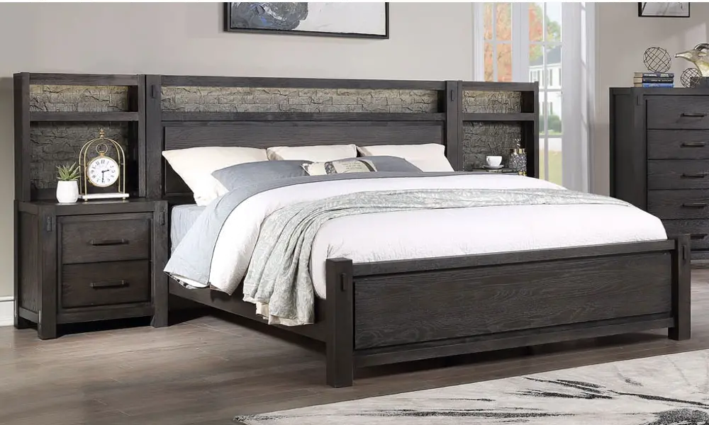 Canyon Rock Brown Queen Wall Bed-1