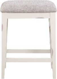 Winslow White Upholstered Counter, Winslow Bar Stool
