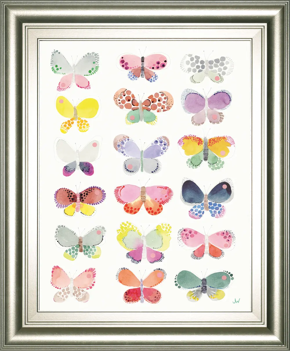 Multi Color Butterfly Kaleidoscope Framed Print Wall Art-1