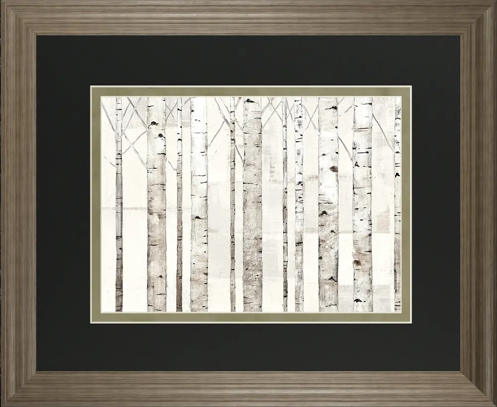 Birch Trees on White Framed Print Wall Art-1