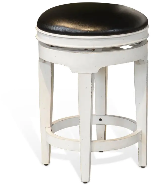 French Country 24 Inch Swivel Counter, 24 Inch White Wooden Bar Stools