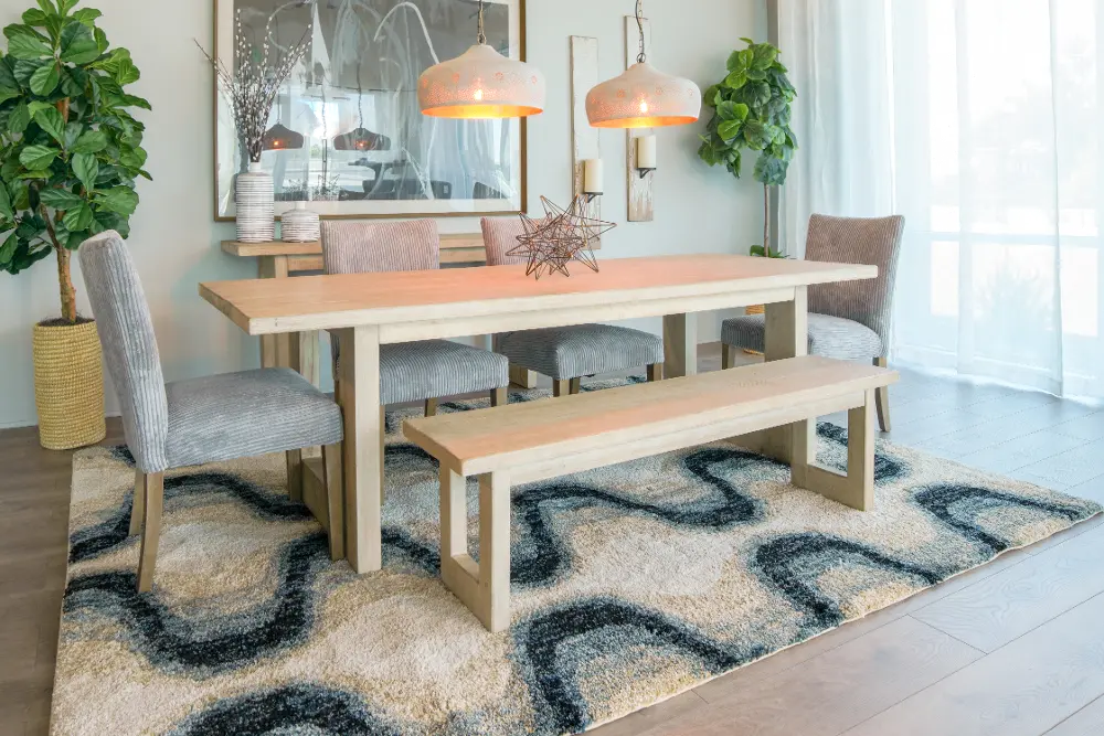 Contemporary Reclaimed Pine 5 Piece Dining Room Set - Sasha-1