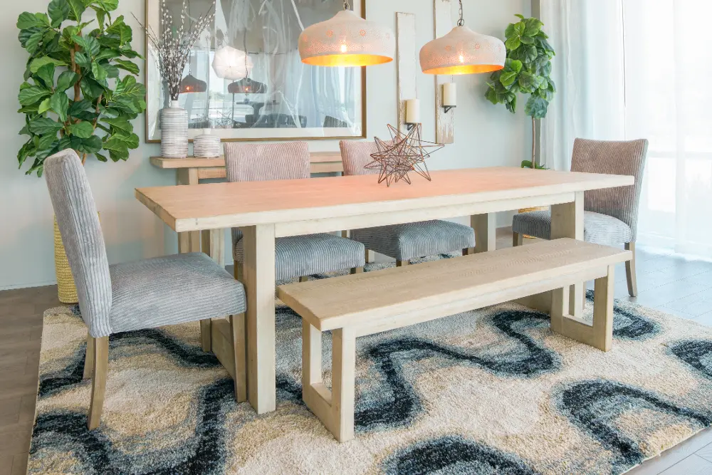Contemporary Reclaimed Pine 6 Piece Dining Room Set - Sasha-1
