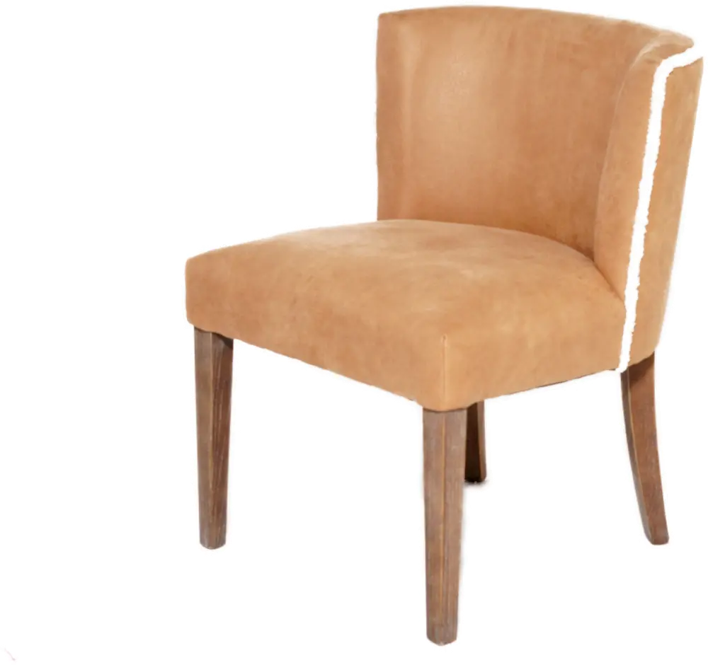 Natural Faux Leather Upholstered Dining Room Chair - Charlie-1