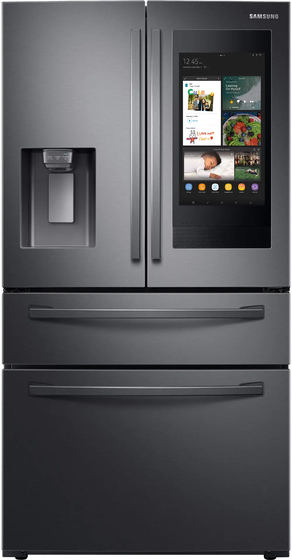 RF22R7551SG Samsung 22.4 cu ft 4 Door Refrigerator - Counter Depth Black Stainless Steel-1