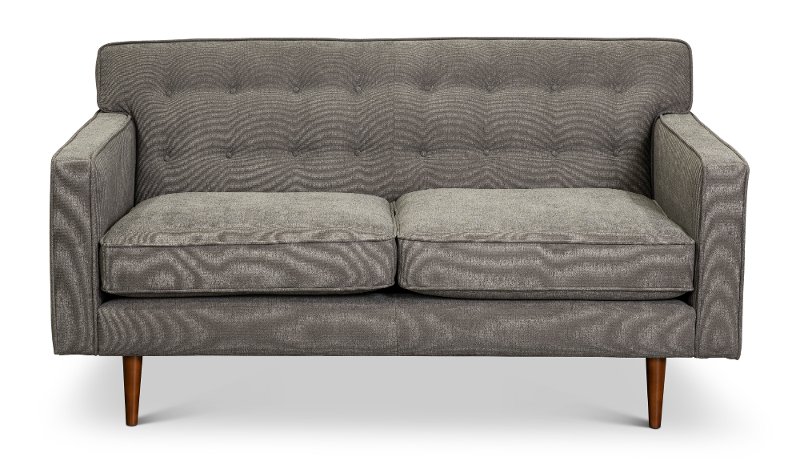 Rosa Mid Century Modern Storm Gray Loveseat