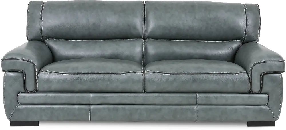 Marco Blue-Gray Leather Sofa-1