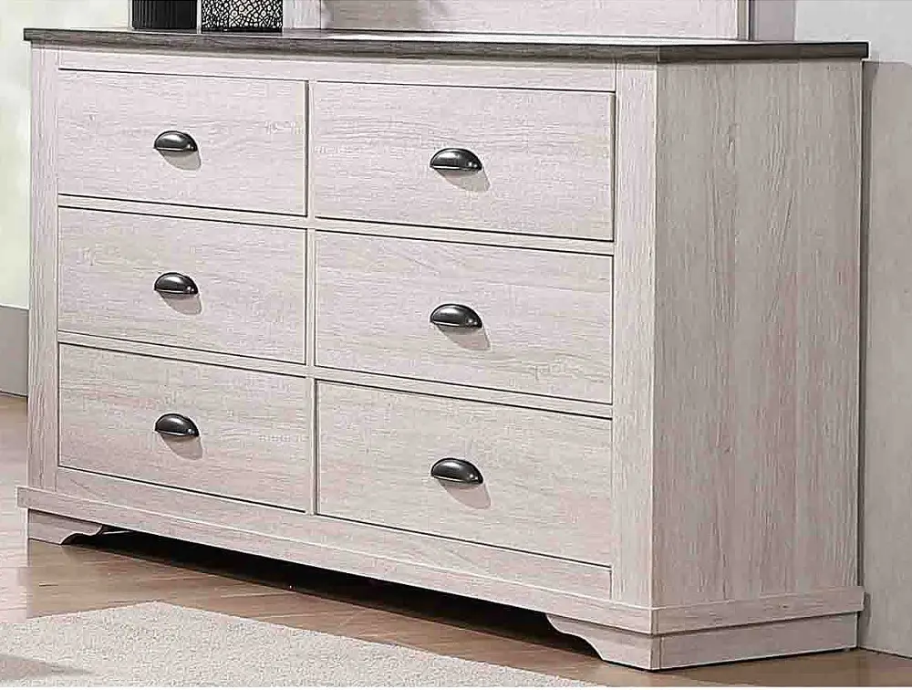 Rustic Contemporary Linen White Dresser - Caralee-1