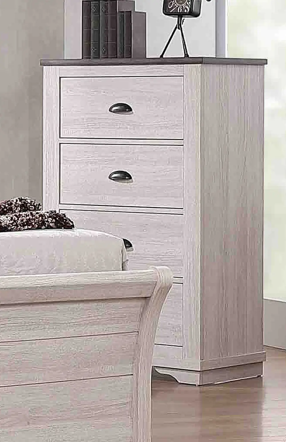Rustic Linen White Chest of Drawers - Caralee-1