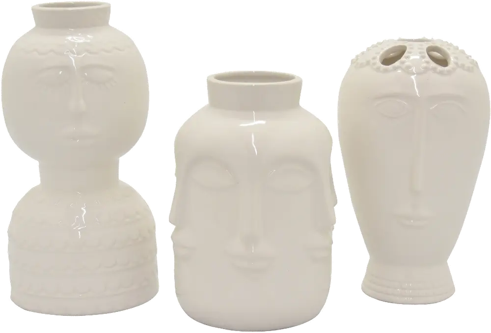 Assorted White Porcelain Face Vase-1