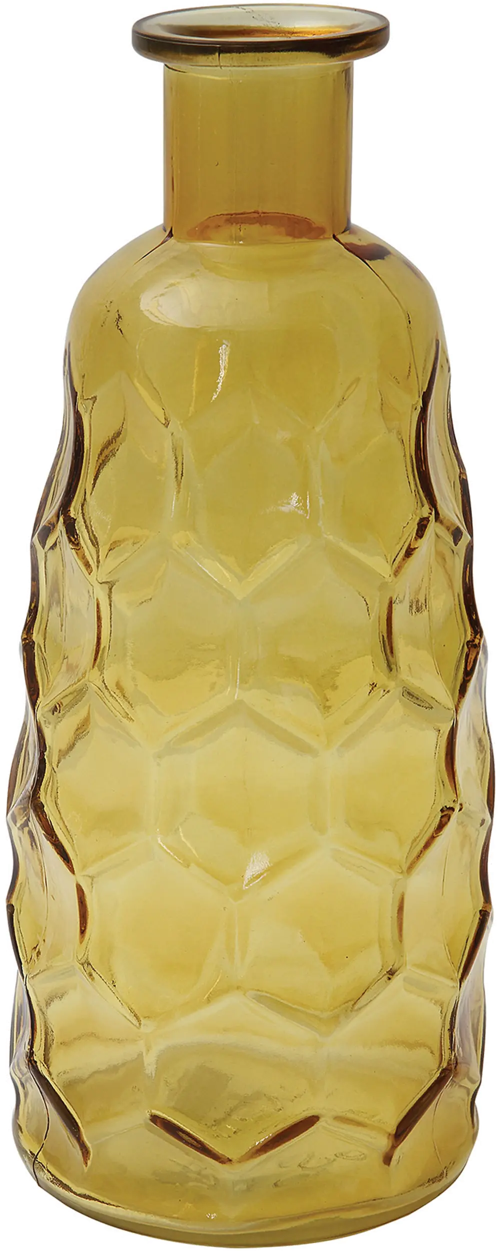 AH0302/AMBERVASE Embossed Amber Glass Vase-1
