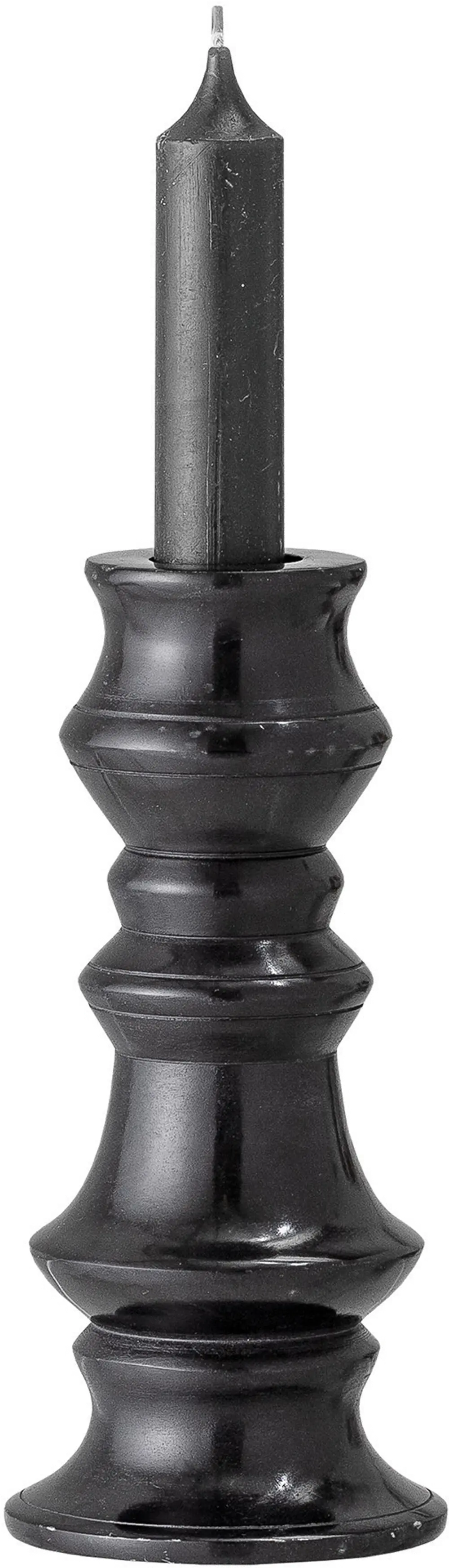 AH1050 Black Soapstone Taper Candle Holder-1