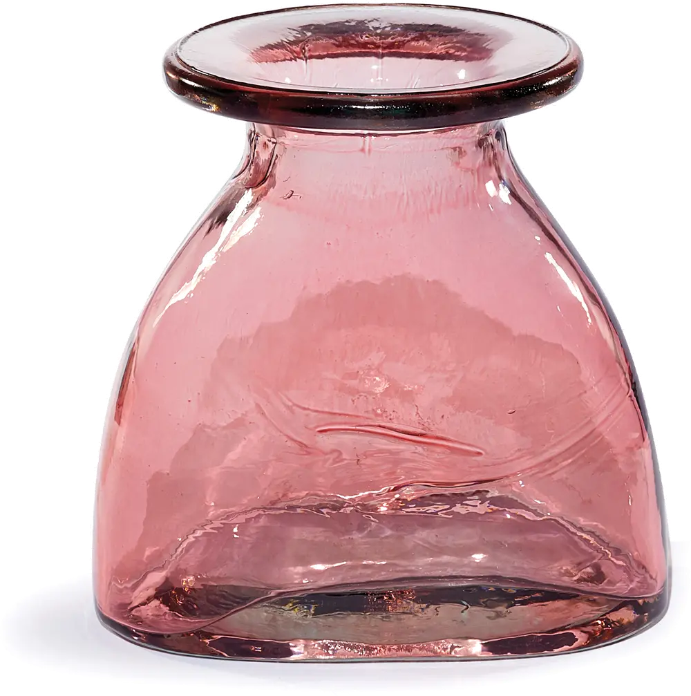 6 Inch Pink Glass Vase - Ansel-1