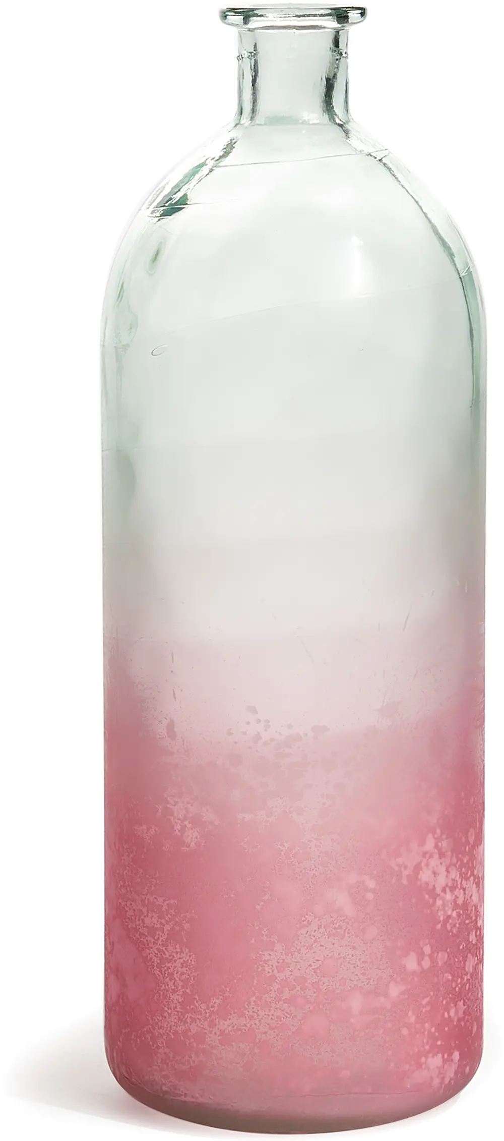 15 Inch Pink Ombre Glass Bottle - Lucien-1