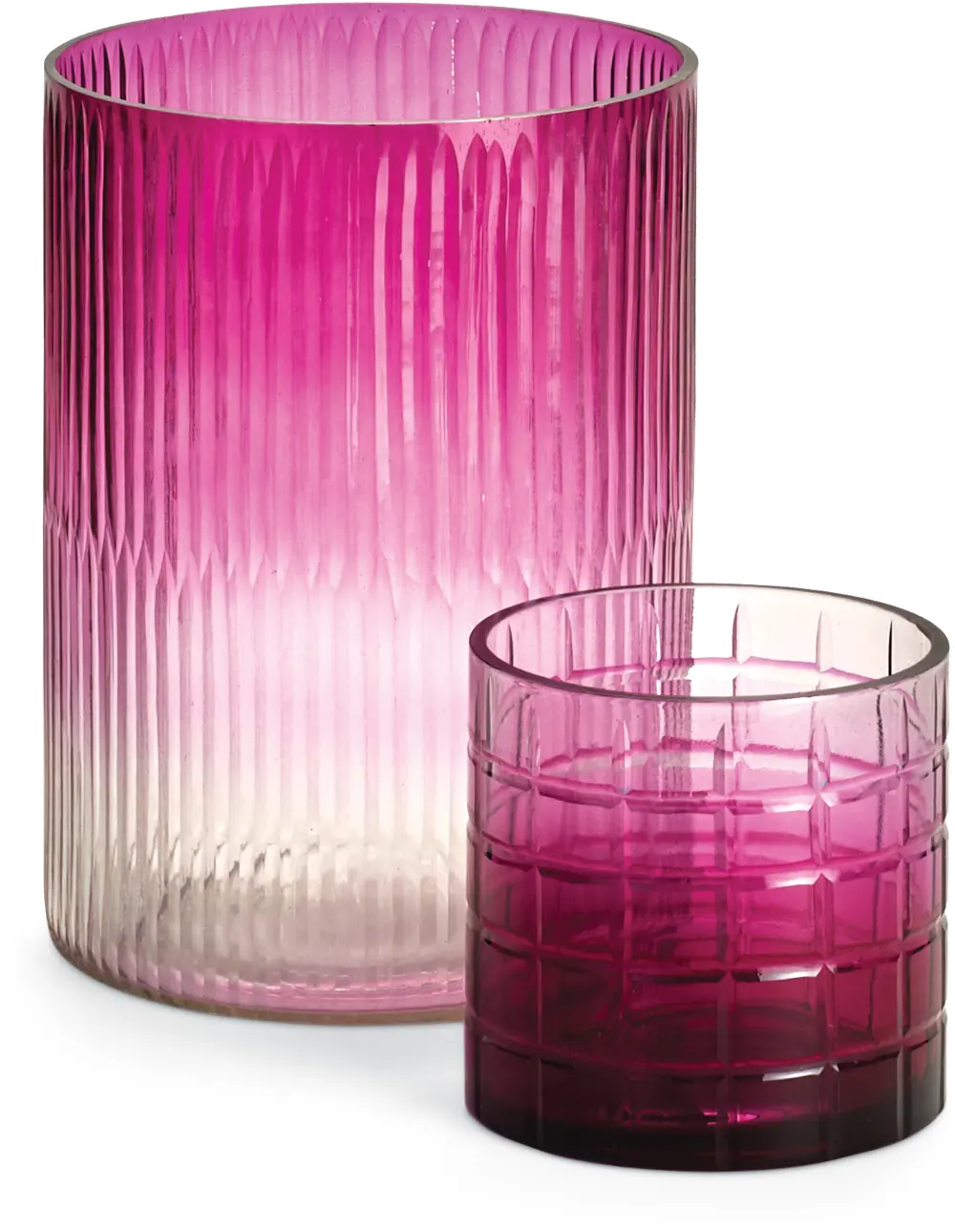8 Inch Pink Ombre Glass Votive Hurricane - Aurora-1