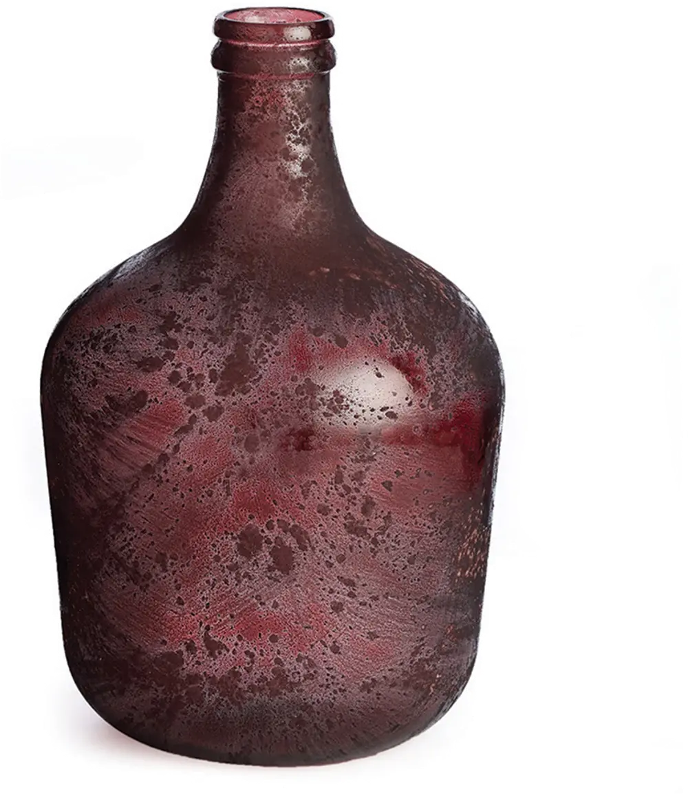 16 Inch Recycled Glass Aged Garnet Bottle Vase-1
