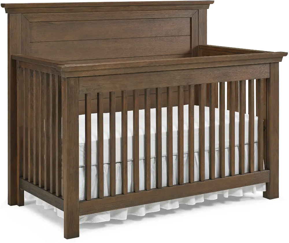 Rustic Weathered Brown Crib - Lucca-1
