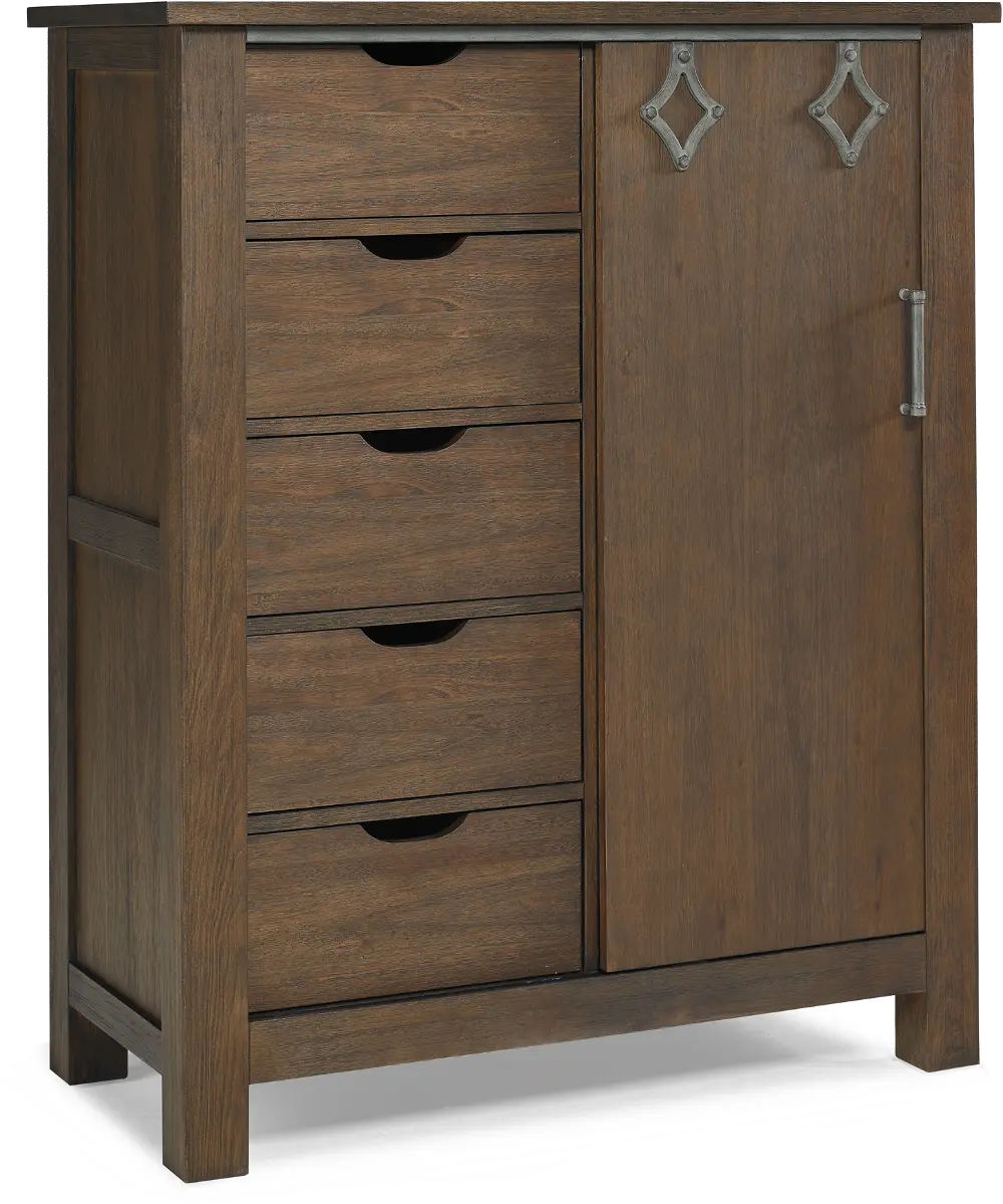 Rustic Weathered Brown Chifforobe - Lucca-1