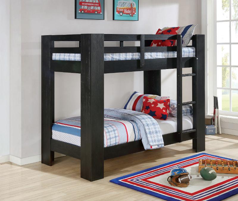 Contemporary Black Twin Over Bunk, How Much Clearance For Bunk Beds