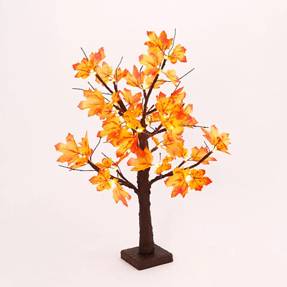 24 Inch Faux Maple Leaf Lighted Tree Fall Decoration-1