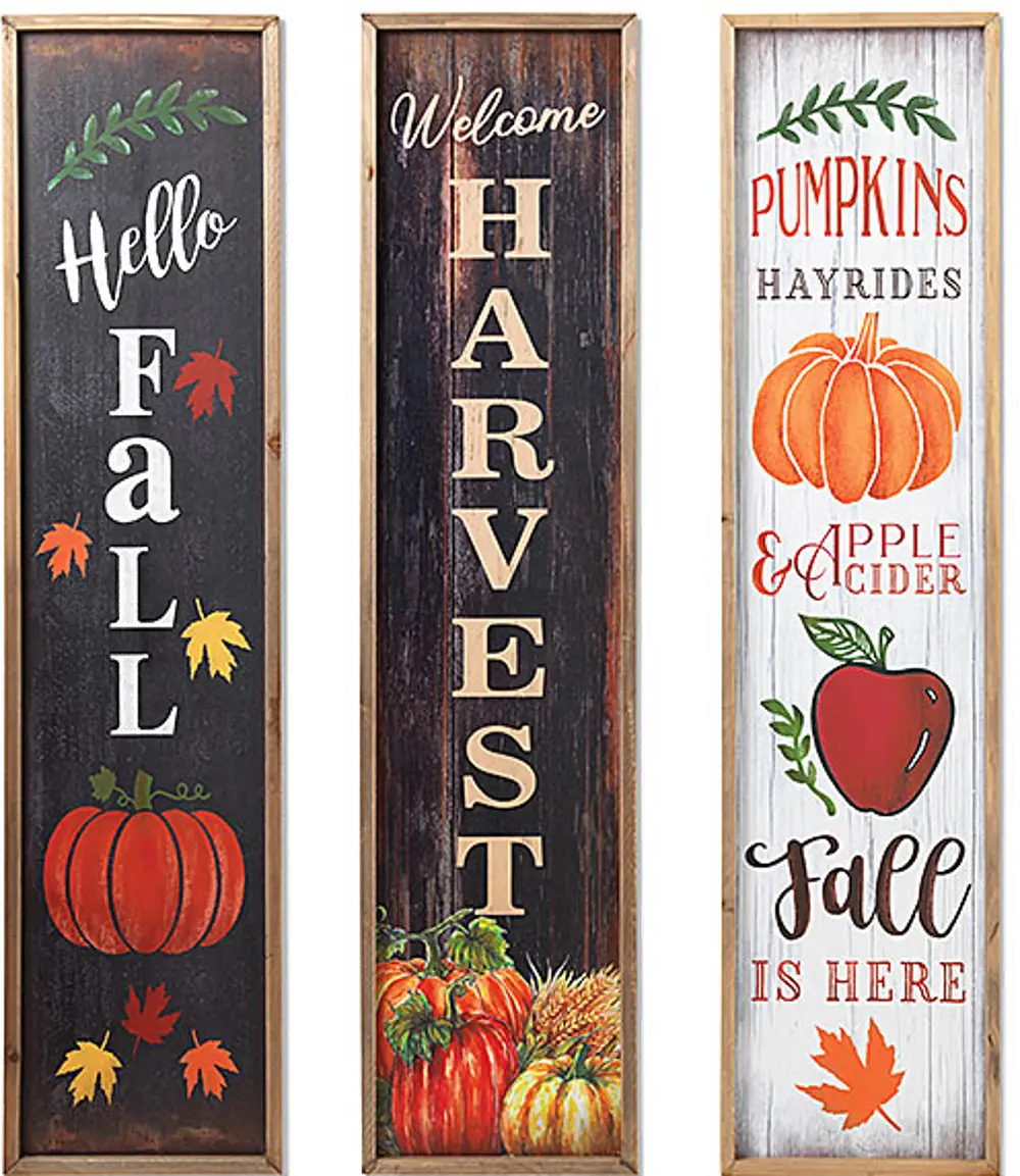 Assorted Multi Color Harvest Wooden Porch Sign-1