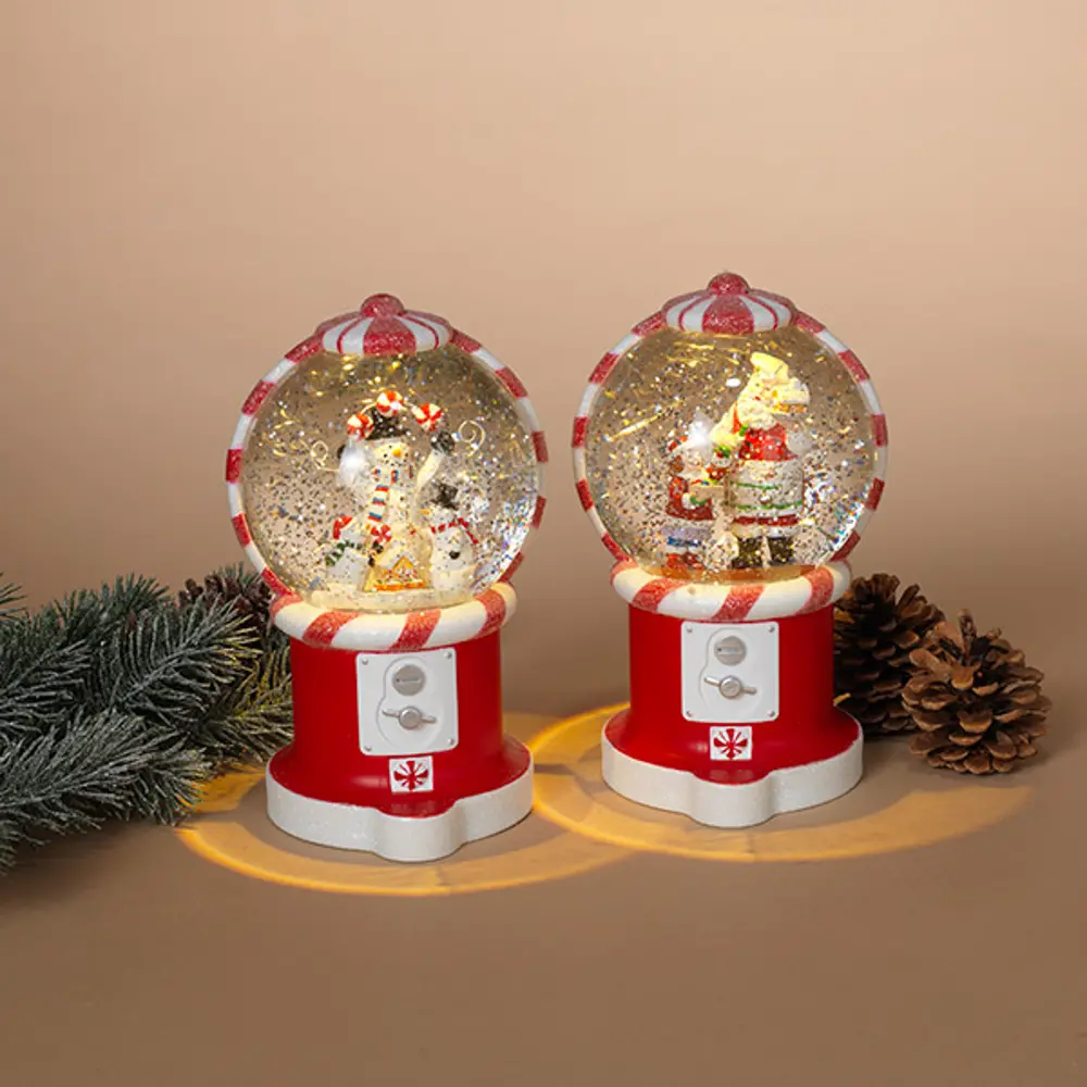 Assorted Lighted Spinning Water Globe with Holiday Scene-1