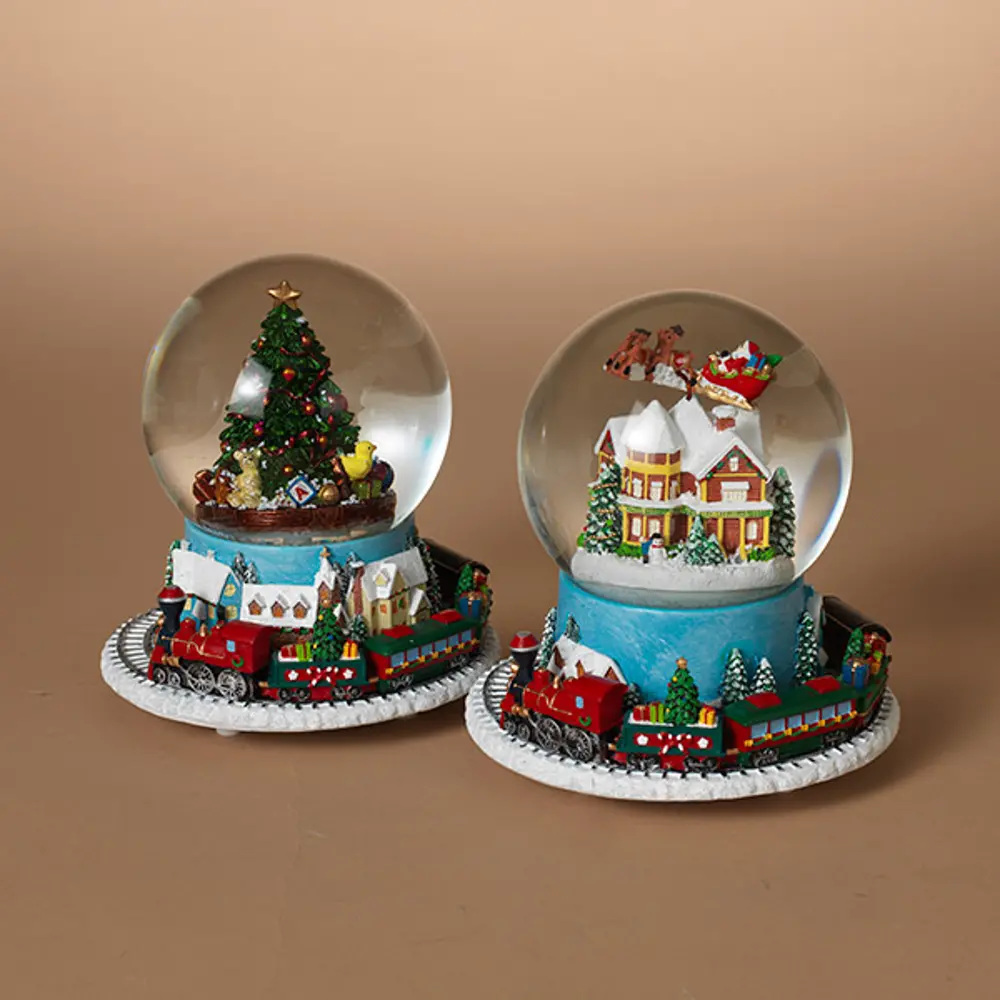 Assorted Wind Up Musical Holiday Water Globe-1