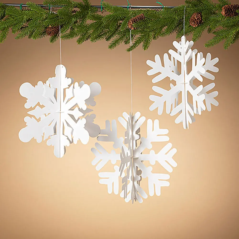 Assorted 12 Inch White Paper Snowflake Ornament-1