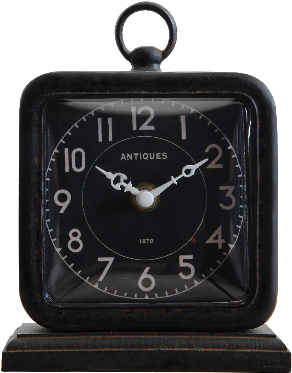 DA5692/BLKCLOCK Contemporary Black and Pewter Tabletop Clock-1