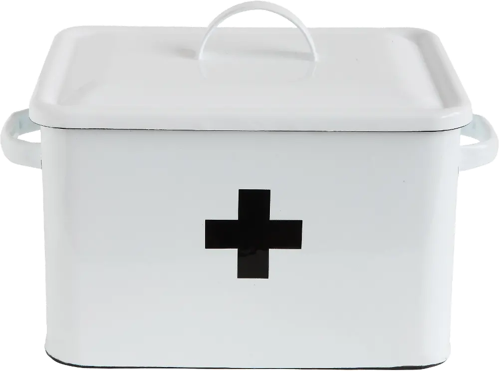 DA7188/FIRSTAID White Lidded Enamel First Aid Box-1