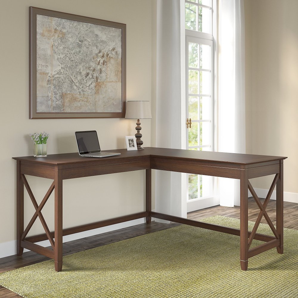 Key West Bing Cherry L-Shaped Desk - Bush Furniture