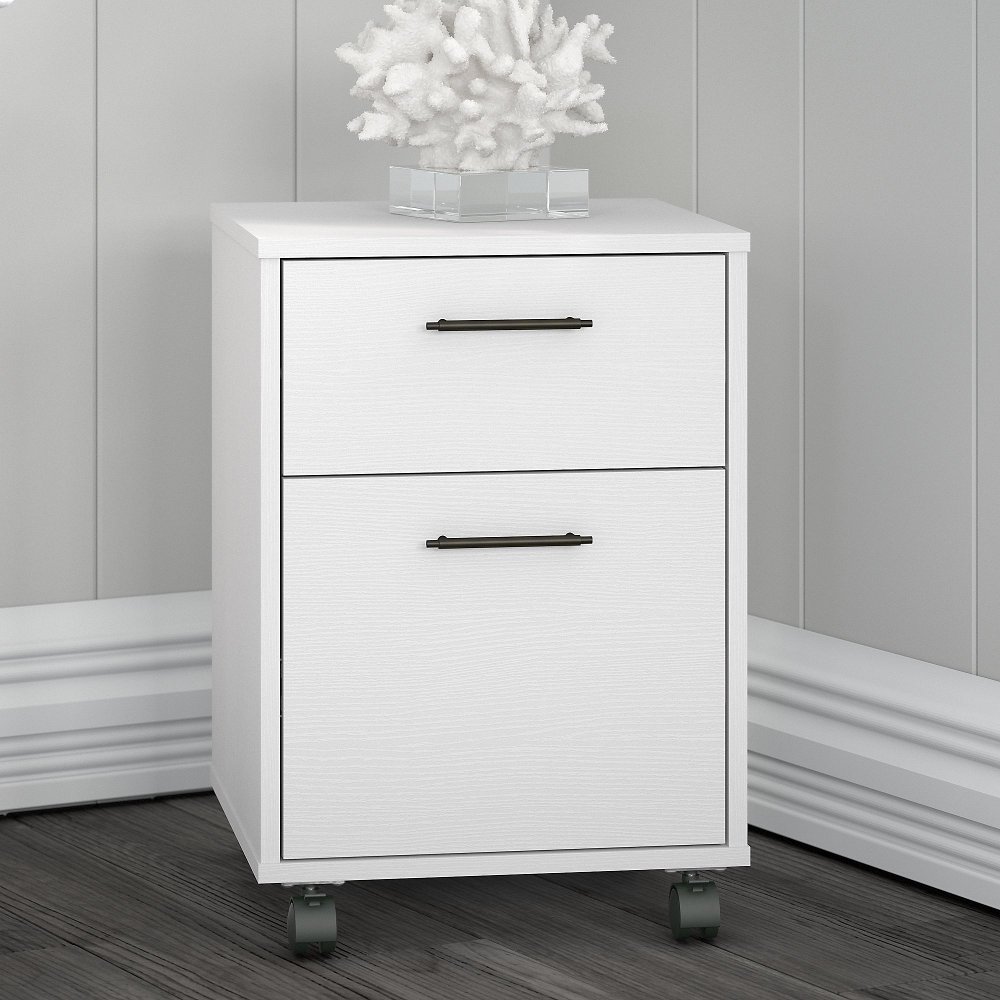 Key West White 2 Drawer Mobile Pedestal - Bush Furniture