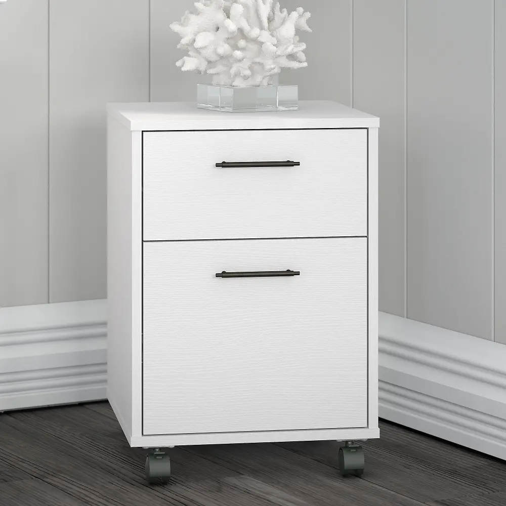 KWF116WT-03 Key West White 2 Drawer Mobile Pedestal - Bush Furniture-1