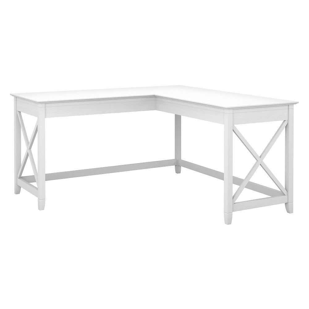 Cabot White L-Shaped Desk with Hutch