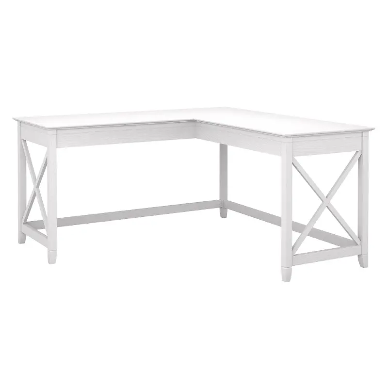 Cabot White L-Shaped Desk with Hutch