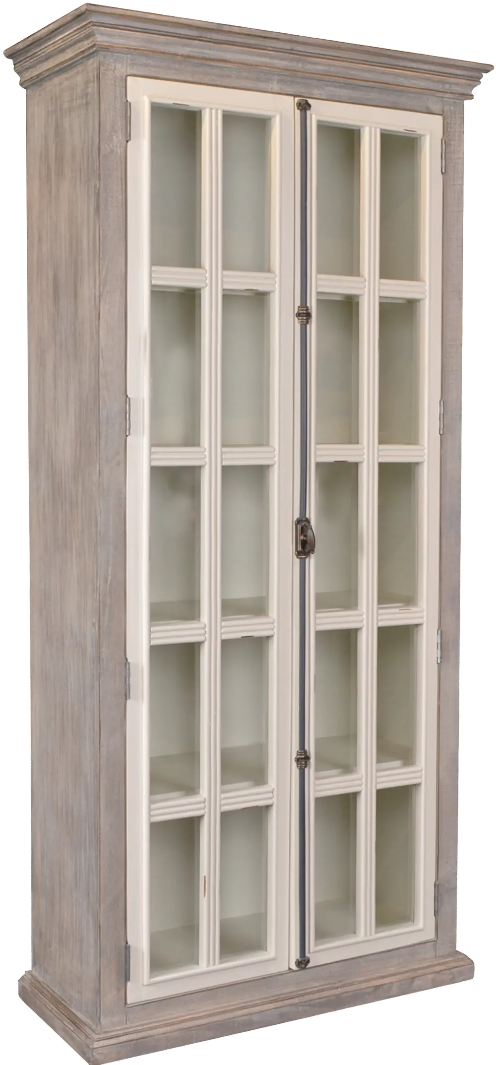Florence Gray Two Tone Tall Display Cabinet-1