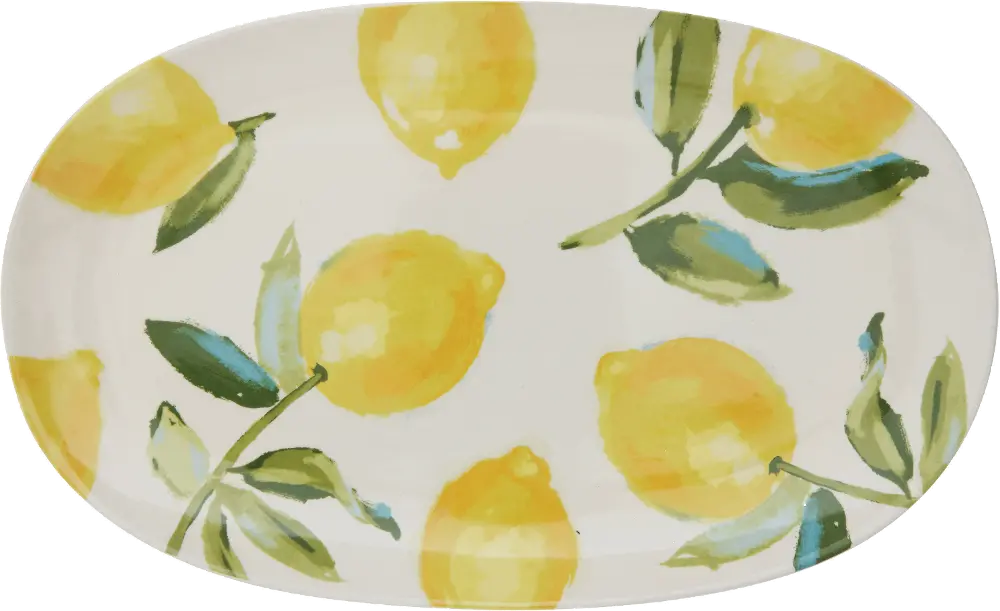 DA9403/LEMONPLATTER 15 Inch Lemon Patterned Stoneware Platter-1