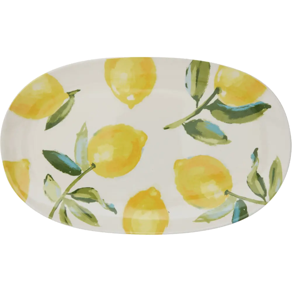 15 Inch Lemon Patterned Stoneware Platter-1