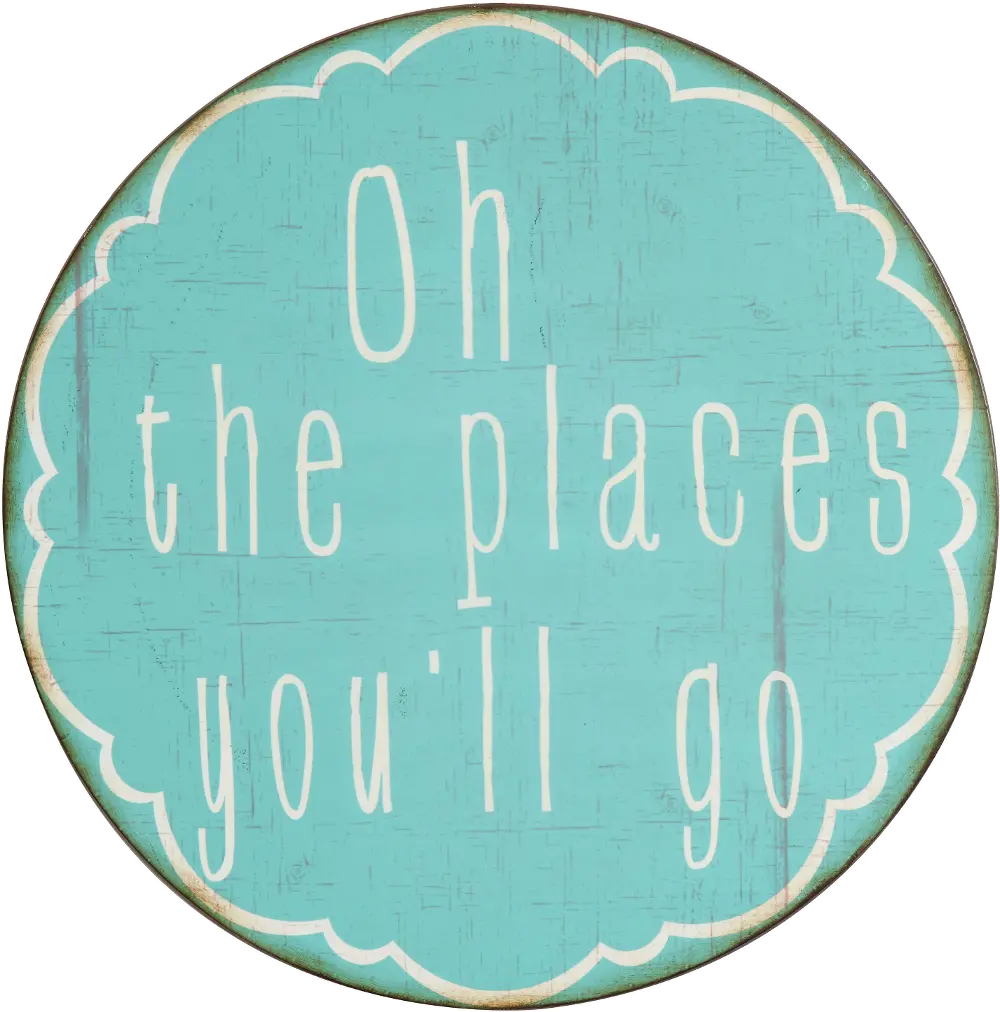 DA9594 Oh The Places You'll Go Blue Metal Sign-1