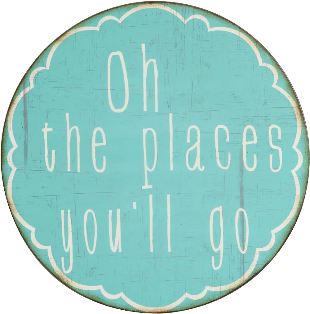 DA9594/BLUESIGN Oh The Places You'll Go Blue Metal Sign-1