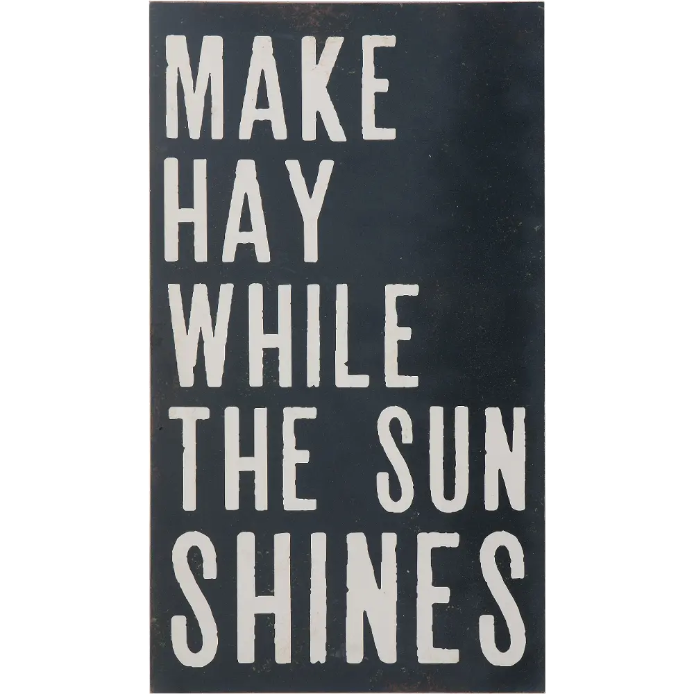 Make Hay While the Sun Shines Black Wall Sign-1