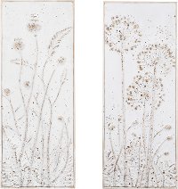Assorted Distressed White Embossed Flower Metal Wall Decor Rc