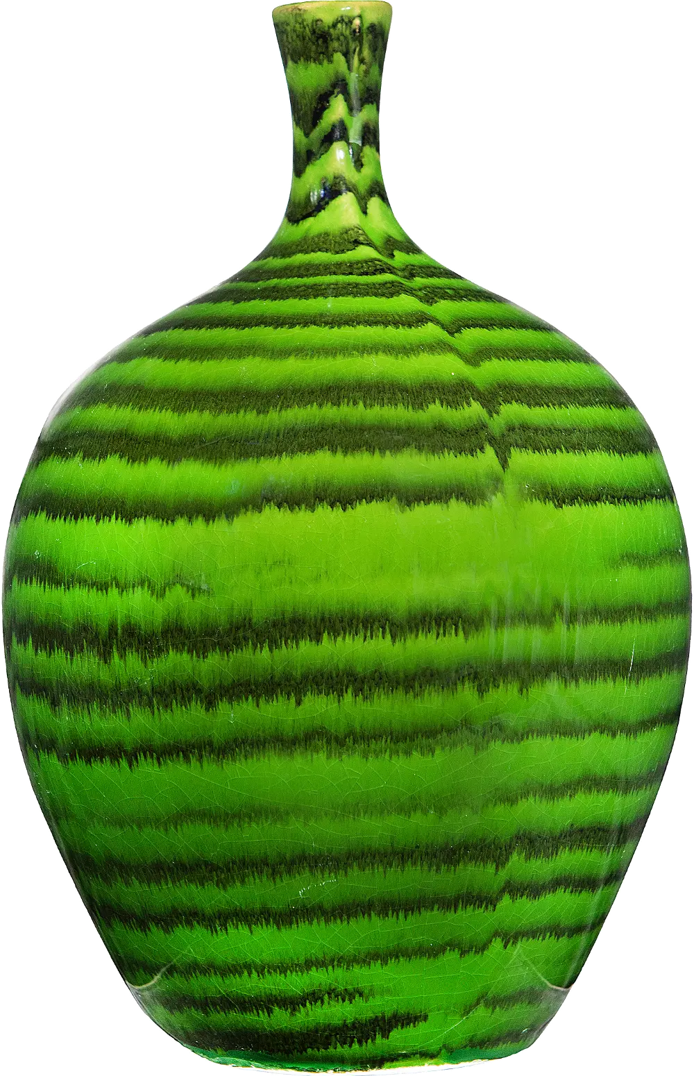 DF1820/MALACHITEVASE 9 Inch Green Stoneware Vase with Malachite Glaze-1