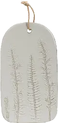 White Porcelain Serving Board with Frond Impressions