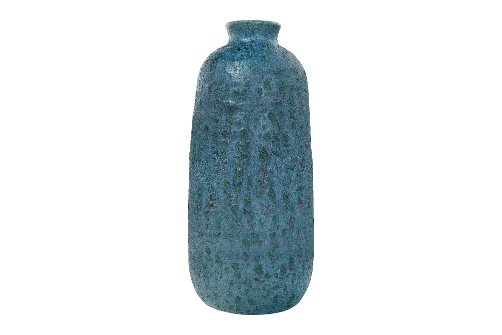 DF1856/BLUEVASE 13 Inch Matte Blue Terracotta Vase with Reactive Glaze-1