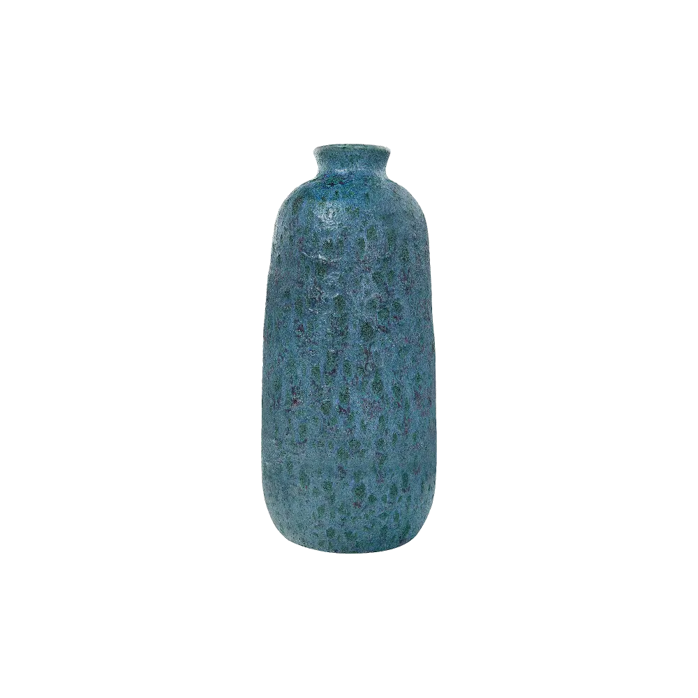 13 Inch Matte Blue Terracotta Vase with Reactive Glaze-1