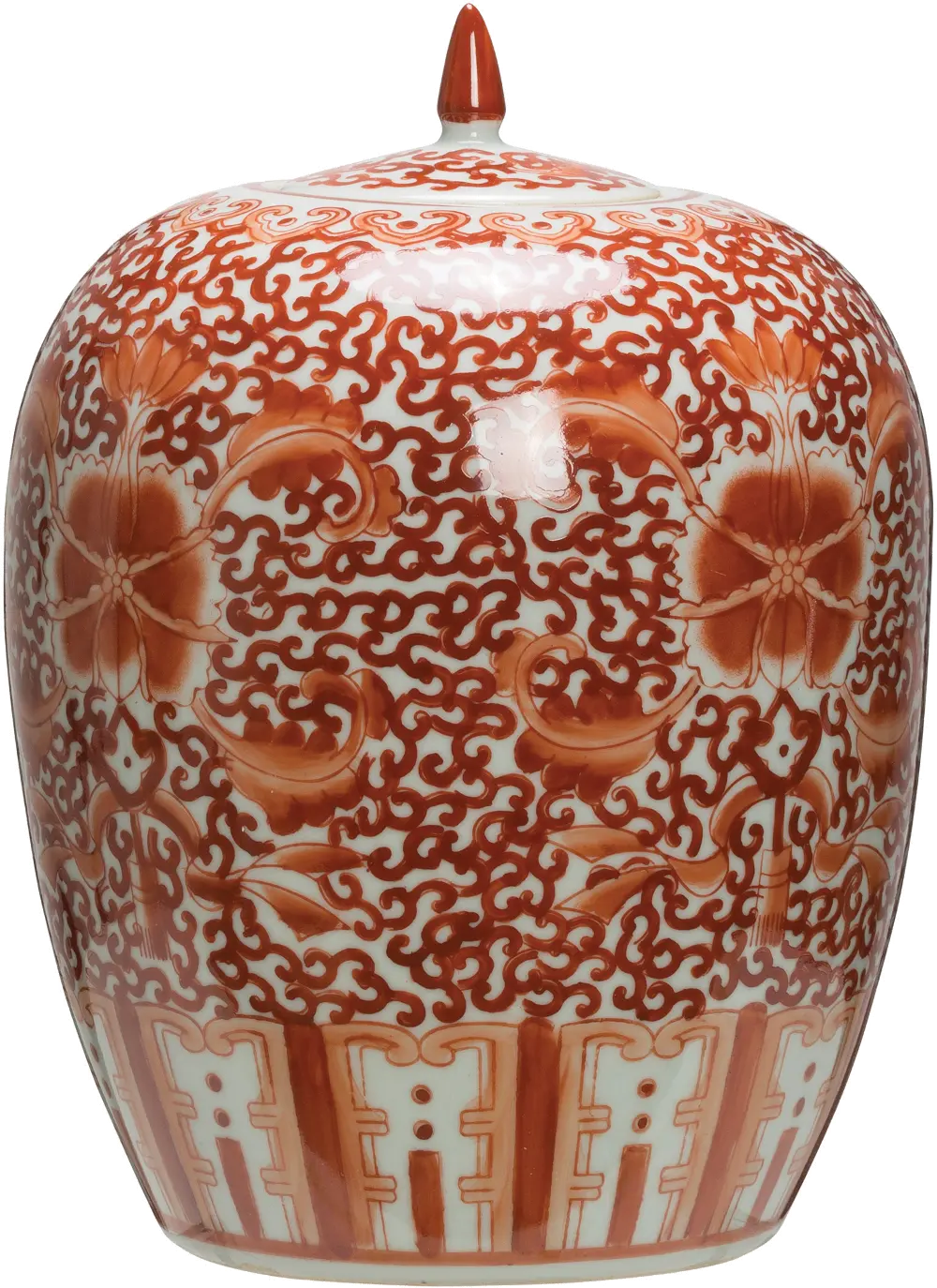 DF1902/CORALJAR Coral Vintage Reproduction Stoneware Lidded Ginger Jar-1