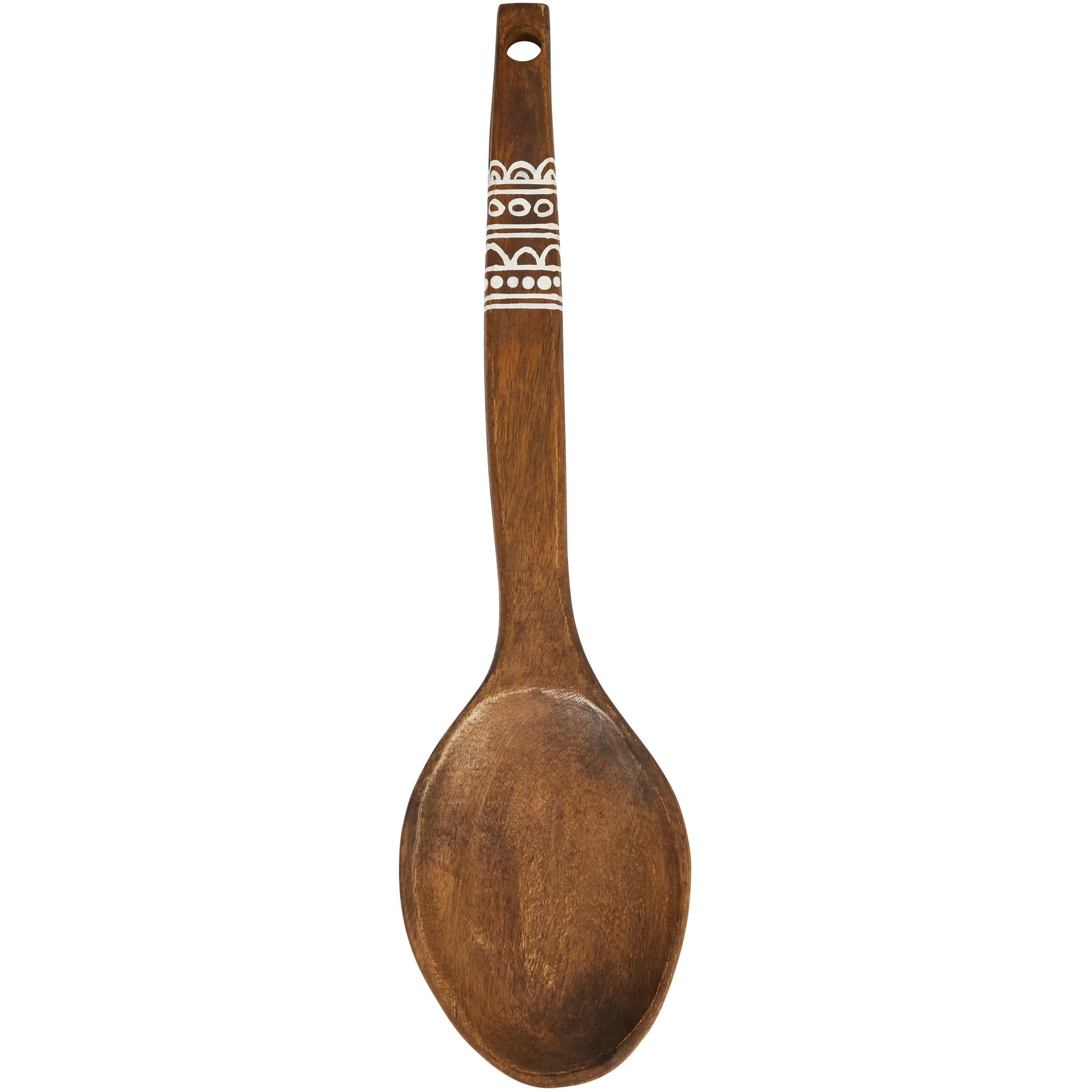 Mango Wood Wall Hanging Spoon with White Hand Painting-1