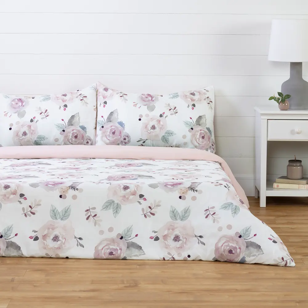 100398 Watercolor Floral Full Duvet and Pillowcases - Dreamit-1