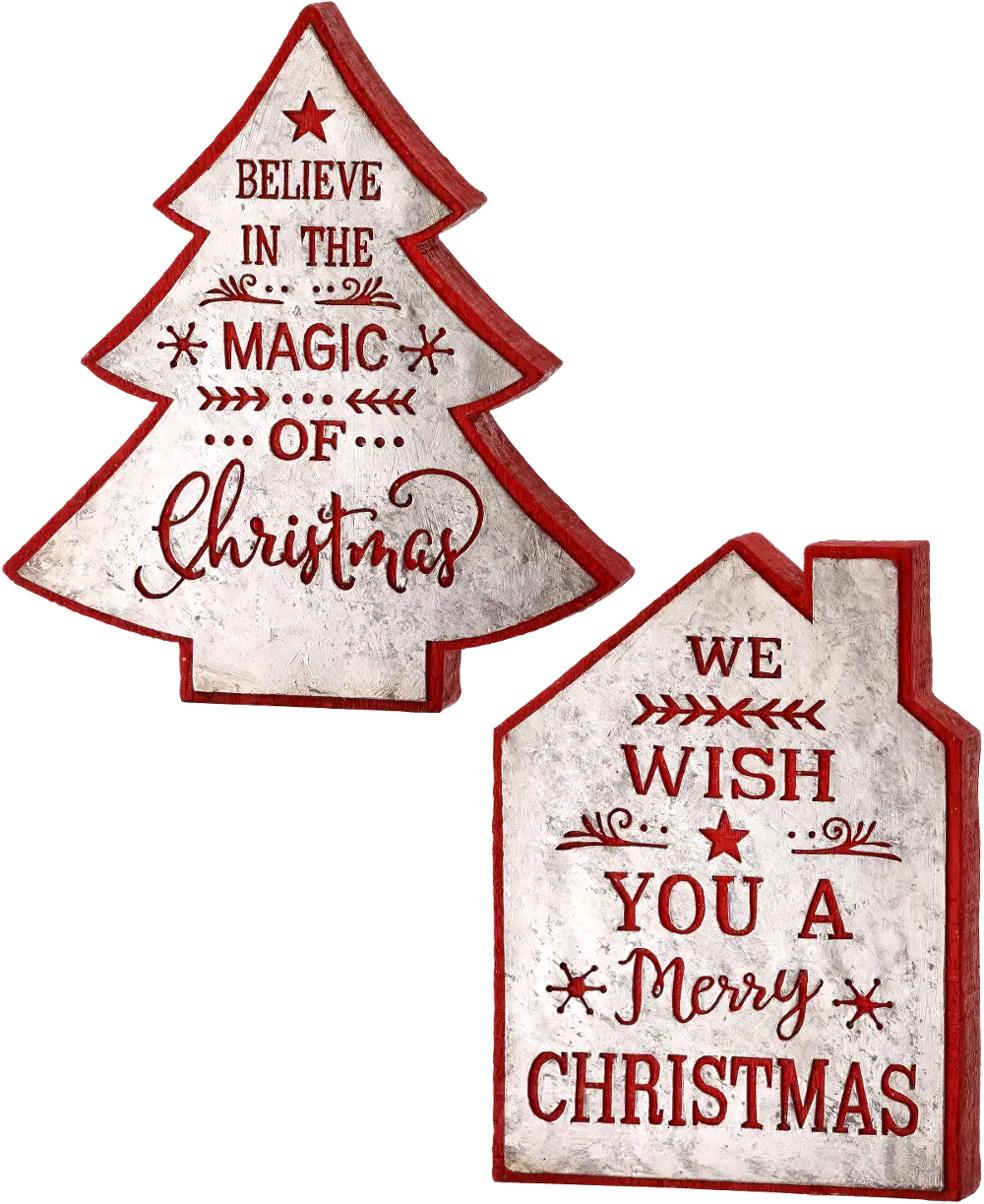 Assorted Red and Silver Tree or House Holiday Sentiment-1